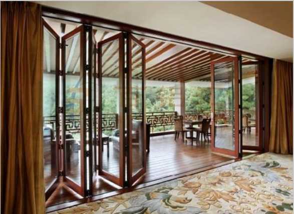 會(huì)所木包鋁折疊門(mén)窗